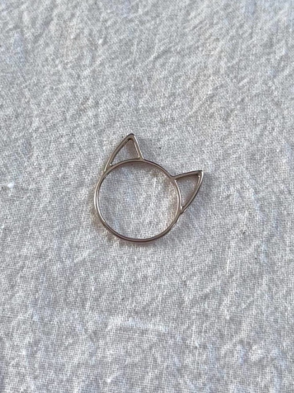 Catbird Cat Ear Minimalist Brass Ring